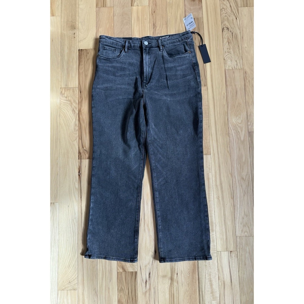 NWT Blank NYC‎ Women's Size 32 The Baxter Ribcage Straight Leg Jeans Black Denim